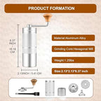 Manual Coffee Grinder,Multiple Grinding Settings With Sharp Conical Mill Core & Walnut Handle,Portable Mini Coffee Grinder for Office Travel Camping - Image 3
