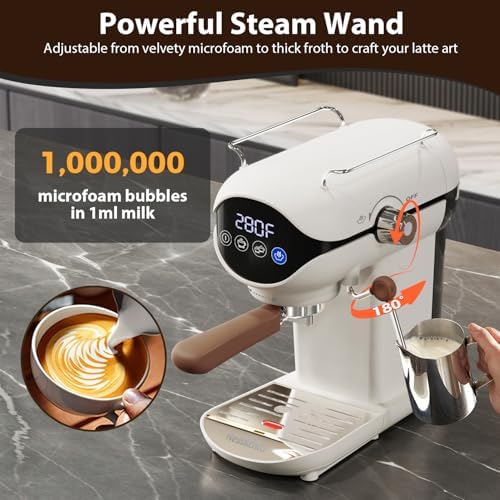 20 Bar Espresso Machine, Compact Espresso Maker with Milk Frother - Image 4