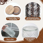 Suclain Glass Coffee Grounds Container with Shelf 2 x 34 oz Glass Coffee Bean Storage Canisters with Airtight Thread Lid and Measuring Spoon Food Storage Jars for Kitchen Sugar Nut - Image 4