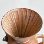 Fay Bless Vintage Ceramic V60 Coffee Dripper Set – Handmade Rustic Pour Over Coffee Brewer with Mug & Pot (1) - Image 2