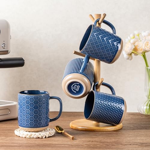 GBhome Coffee Mugs Set of 6, 16 oz Blue Coffee Cups with Large Handle - Image 7
