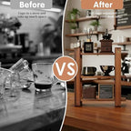 Coffee Station Organizer for Kitchen walnut WoodenCountertop Mug Holder 3 Tier Wooden Cup Organizer Stand Shelf - Image 4