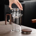 Magnetic Glass Teapot with Infuser, 24oz Borosilicate Tea Pot with Walnut Handle for Loose Leaf Tea, Office Home, Tea Lovers Gift - Image 5