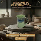Clay in Motion Handmade Ceramic Mug 24 oz, Large Coffee Mug, Hand Painted Stoneware, Dishwasher Microwave & Oven Safe, Lead-Free, Made in USA Since 1981 (Misty Green) - Image 5