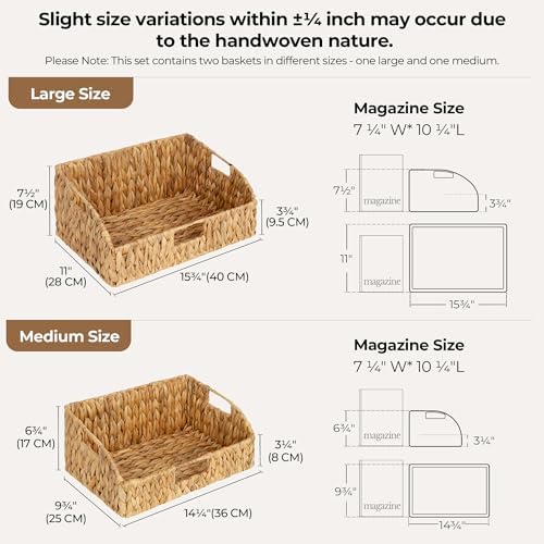 StorageWorks Pantry Baskets for Organizing, Hyacinth Storage Baskets, 2Pack - Image 2