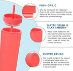 Volhoply 20oz Tumbler with Lid and Straw 8 Pack,Double Wall Plastic Skinny Tumblers Bulk,Reusable Travel Cute Coffee Mug,BPA Free Matte Acrylic Water Cups with Straw for Party,DIY Gifts(Red, 8 Set) - Image 4
