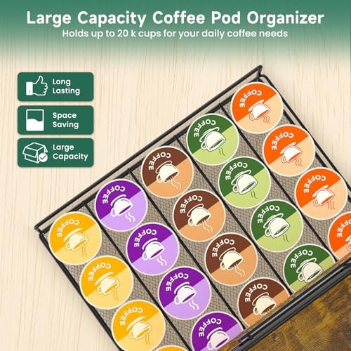 EsLuker.ly Coffee Bar Organizer Station Shelf Mug Holder, with 12 Hooks - Image 4