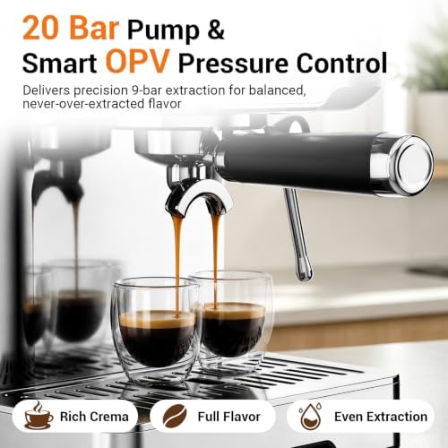 Espresso Machine with Milk Frother, PID Temperature Control, 20 Bar - Image 2