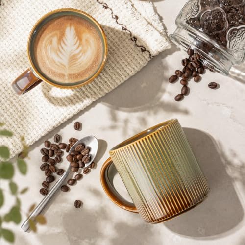 theterra Ceramic Coffee Mugs Set of 4, 14.2 oz Coffee Cups with Handle - Image 2