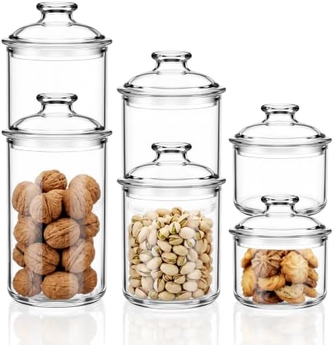 Suclain 6 Pack Acrylic Cookie Candy Jar with Lid, 14oz,24oz,34oz by Suclain