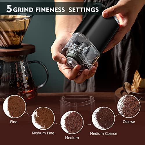 UPKOCH Electric Coffee Burr Mill Detachable Design Rechargeable Automatic Coffee Bean Mill for Home Use for Conical Grinding and Timing Functions - Image 7