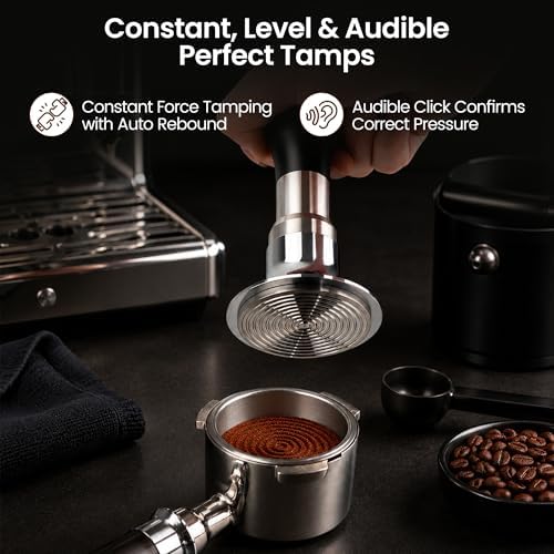 ShanSon 51mm Espresso Tamper,Internally Adjustable Force,Triple-Spring Self-Leveling & Audible Click, Premium Spring-Loaded Coffee Tamper, Threaded 304 Steel Base, Essential Espresso Accessories - Image 4