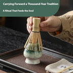Matcha Whisk Set, 8-Piece Complete Ceramic Kit with Bamboo Whisk, Bowl, Sifter & Scoop – Japanese Tea Ceremony Gift for Beginners (I) - Image 4
