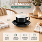 3 Ounce Espresso Cups Set of 4, Black - Image 2