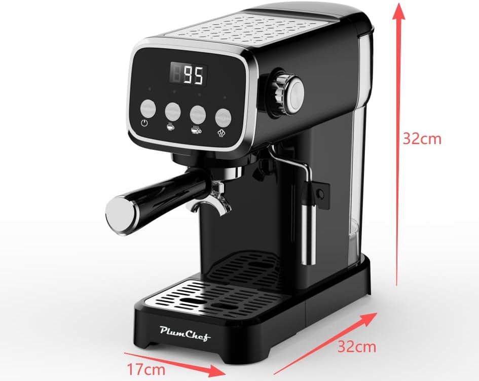Professional Compact Expresso Coffee Machines for home,20 Bar Espresso Maker W/Milk Frother Steam Wand,Visible Pressure Gauge&Detachable Water Tank for Cappuccino Latte&Cold Brew (43, Fluid Ounces) - Image 2