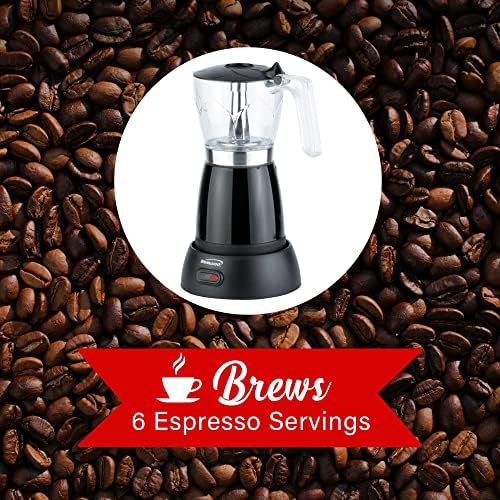 Brentwood TS-119BK 550-Watt Cordless Electric Moka Pot Espresso Machine, 6-Servings (Black) - Image 2