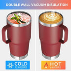 VEGOND 20 oz Insulated Travel Coffee Mugs Set of 6, Wine Red - Image 3