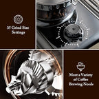 Espresso Machine with Grinder& Milk Frother | Instant Espresso-to-Cold Brew – Dual Pump | Auto Tamping & 58mm | 20Bar | PID | 35 Settings | 3-Hole Steam Wands | For Home & Café - Image 6