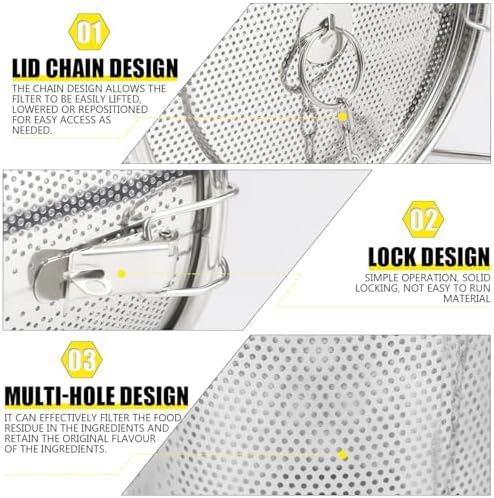 Spice Seasoning Strainer Large Capacity Mesh Design Cooking Strainer Basket Loose Leaf Tea Infuser for Home Restaurant, 7.1x6.6 Inch - Image 3