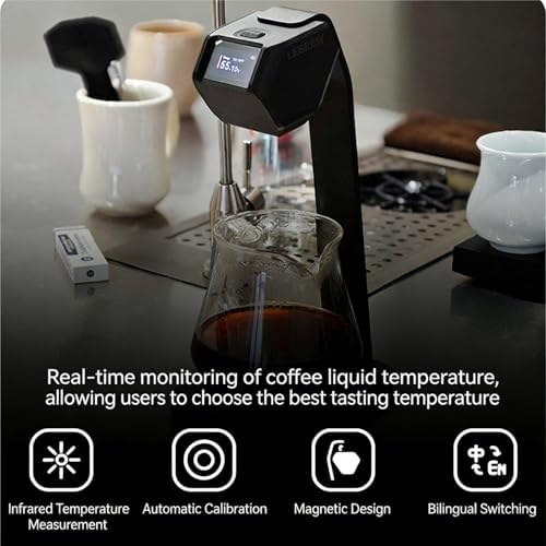 Non-Contact Infrared Coffee Thermometer,Infrared Thermometer Gun for Cooking Liquid Magnetic Thermometer with Stand, 0-100°C Range/Accuracy, Auto Calibration, Bilingual Switch, for Liquid - Image 2