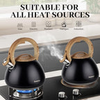 MARSKITOP Whistling Tea Kettle Stovetop 2.6 Quart Black - Image 6