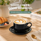 8 Ounce Cappuccino Cups Set of 4, Black - Image 6