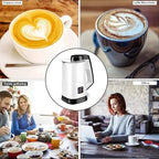 Coffee Foam Maker Machine, Electric Hot Cold Milk Steamer with Touch Screen Buttons & Transparent Visible Cup Lid, Detachable Design, Even and Fine Milk Foam - Image 6