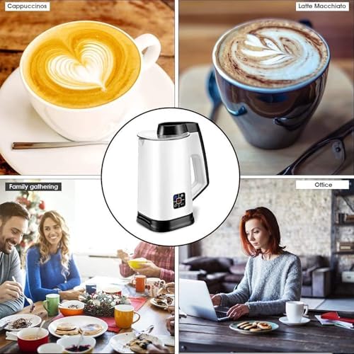 Coffee Foam Maker Machine, Electric Hot Cold Milk Steamer with Touch Screen Buttons & Transparent Visible Cup Lid, Detachable Design, Even and Fine Milk Foam - Image 6