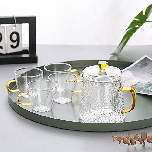 Glass Tea Sets Teapot Set - Tea Set for Adults - Modern Small Tea Pot Set with Removable Infuser and 4 Clear Tea Cups - Blooming Flower Loose Leaf Tea Sets for Women Tea, - Image 7