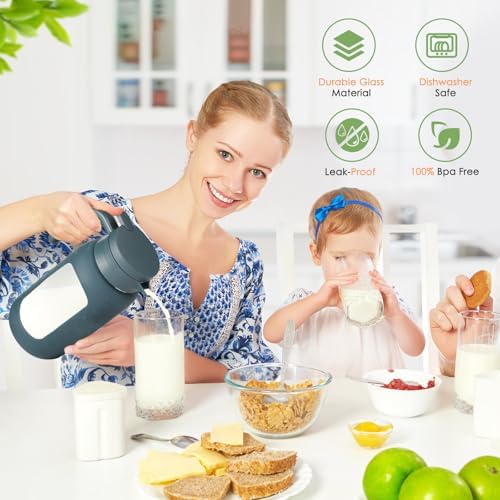 68oz Glass Pitcher with Handle and Lid,Borosilicate Leakproof Glass Water Pitcher for Fridge, Multifunctional Iced Tea Pitcher Glass Carafe for Cold Brew Lemonade Juice and Sun Tea - Image 5