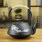Tea Kettle,1.2L Cast Iron Teapot in Japanese Style,Tetsubin Tea Kettle with Stainless Steel Infuser,Die Casting Pattern Stove Safe Kettles,Iron Teapots(Color:M) (Size : Medium) by Unknown