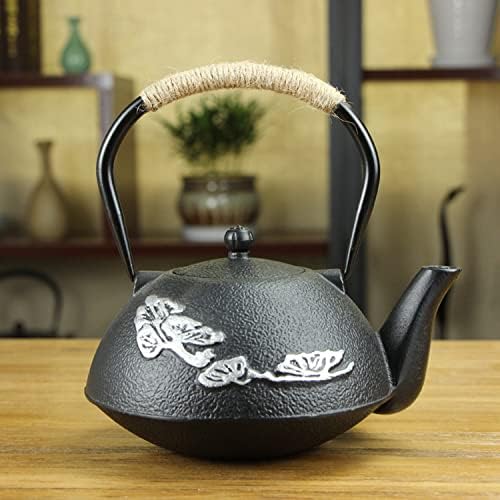 Tea Kettle,1.2L Cast Iron Teapot in Japanese Style,Tetsubin Tea Kettle with Stainless Steel Infuser,Die Casting Pattern Stove Safe Kettles,Iron Teapots(Color:M) (Size : Medium) by Unknown