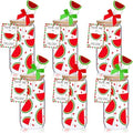 Vesici 6 Set Watermelon Glass Cups 16 oz Summer Drinking Tumbler with Lid Straw and Stopper Can Shaped Beer Iced Coffee Cup Appreciation Gifts with Cards and Bow for Summer Party Favor Decorations by Vesici