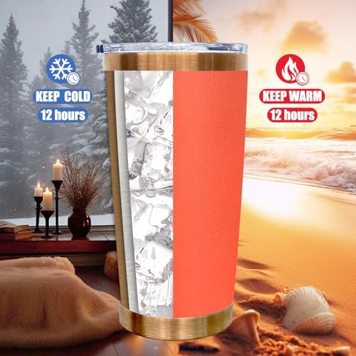 20 oz Tumbler Bulk Stainless Steel Tumblers with Lids and Straws Orange - Image 4