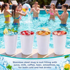 Mimorou 20 Pack 16 oz Stainless Steel Cups Metal Cup, White - Image 5