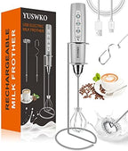YUSWKO Rechargeable Milk Frother for Coffee with Stand, Handheld Drink Mixer with 3 Heads 3 Speeds Electric Stirrers for Latte, Cappuccino, Hot Chocolate, Egg - Image 3