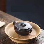 Tea Pots For Loose Tea Purple Clay Pot Exquisite Retro Handmade Square Pot Teapot Purple Clay Pot Home Tea Room Teapot Tea Infuser Pot - Image 4