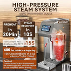 Commercial Milk Frother and Steamer 2000W, 6 Temp Settings, Grey - Image 4