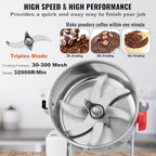 VEVOR 2000g Electric Grain Mill Grinder, High Speed 3400W Commercial Spice Grinders, Stainless Steel Pulverizer Powder Machine, for Dry Grains Spices Cereals Coffee Corn Pepper, Swing Type - Image 4