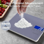 MEGAWISE High Precision 0.1g Coffee & Food Scale with Timer, Dual Power Supply, Waterproof Tempered Glass, 5 Weighing Modes, Professional Coffee Brewing Timer Kitchen Scale,Grey - Image 2