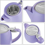 Tealyra - Pluto Porcelain Small Teapot Violet - 18.2-ounce (1-2 cups) - Matte Finish - Stainless Steel Lid and Extra-Fine Infuser To Brew Loose Leaf Tea - 540ml - Image 3