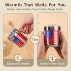 Electric Heating Cup, Mug Warmer with Sliding Lid(American Flag-12oz) - Image 3