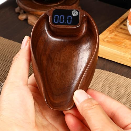 Digital Kitchen Scales Wooden Tea Scale 0.3 to 200g Coffee Bean Weigher Gram Scale, High Accuracy 0.1g 0.01oz - Image 2