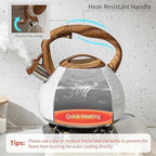 Stovetop Kettle Tea Kettle Whistling for Stove Top Food Grade Stainless Steel Pot with Wood Handle Kettles for Stove(A) - Image 4