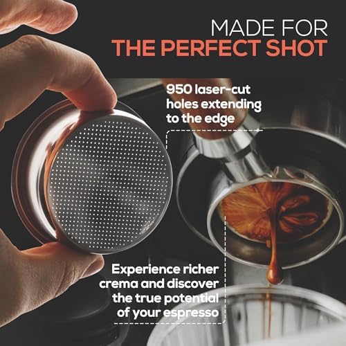 54mm Bottomless Portafilter 18-21g Precision Basket with 950 Laser-Cut Holes for High Extraction Compatible for Breville Barista Express, Pro, Touch, Impress, Bambino and Infuser, Classic Color - Image 3