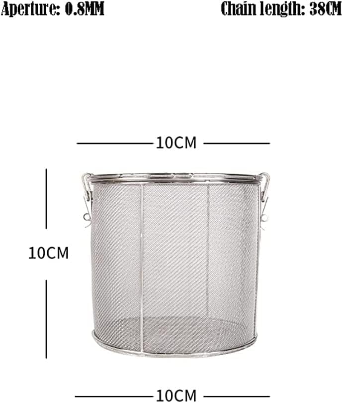 Stainless Steel Brine Cage Filter Screen, Spice Flavoring Filter Screen with Extended Chain Hook, Used for Brewing Loose Leaf Tea, Spices and Condiments,10cm - Image 2