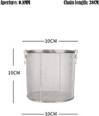 Stainless Steel Brine Cage Filter Screen, Spice Flavoring Filter Screen with Extended Chain Hook, Used for Brewing Loose Leaf Tea, Spices and Condiments,10cm - Image 2