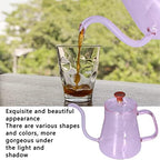 Gooseneck Kettle, Glass Teapot Long Coffee Kettle High Borosilicate Gooseneck Spout Glass Coffee Pot Pour over Kettle for Home (Pink, 350ml) - Image 7
