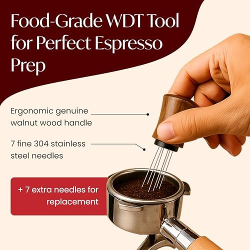 Espresso Accessories Kit for 54mm Portafilter – Premium Matching Barista Tools Set with Durable Aluminum and Real Walnut Wood – Espresso Tamper, WDT Tool and Magnetic Dosing Funnel – Black & Walnut - Image 6