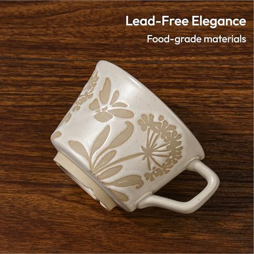 11 oz Ceramic Coffee Mug, Stoneware Teacup with Handle - Image 4
